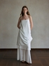 Argent Ruched Slip Dress